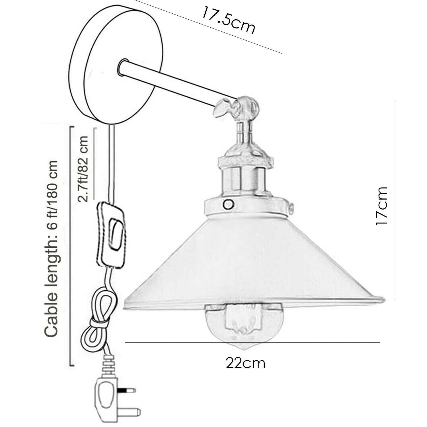 White Plug in Wall Light