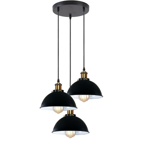 LEDSone – abat-jour suspendu en métal, Vintage, industriel, moderne, rétro, avec divers motifs, couleur noir clair, ~ 1259