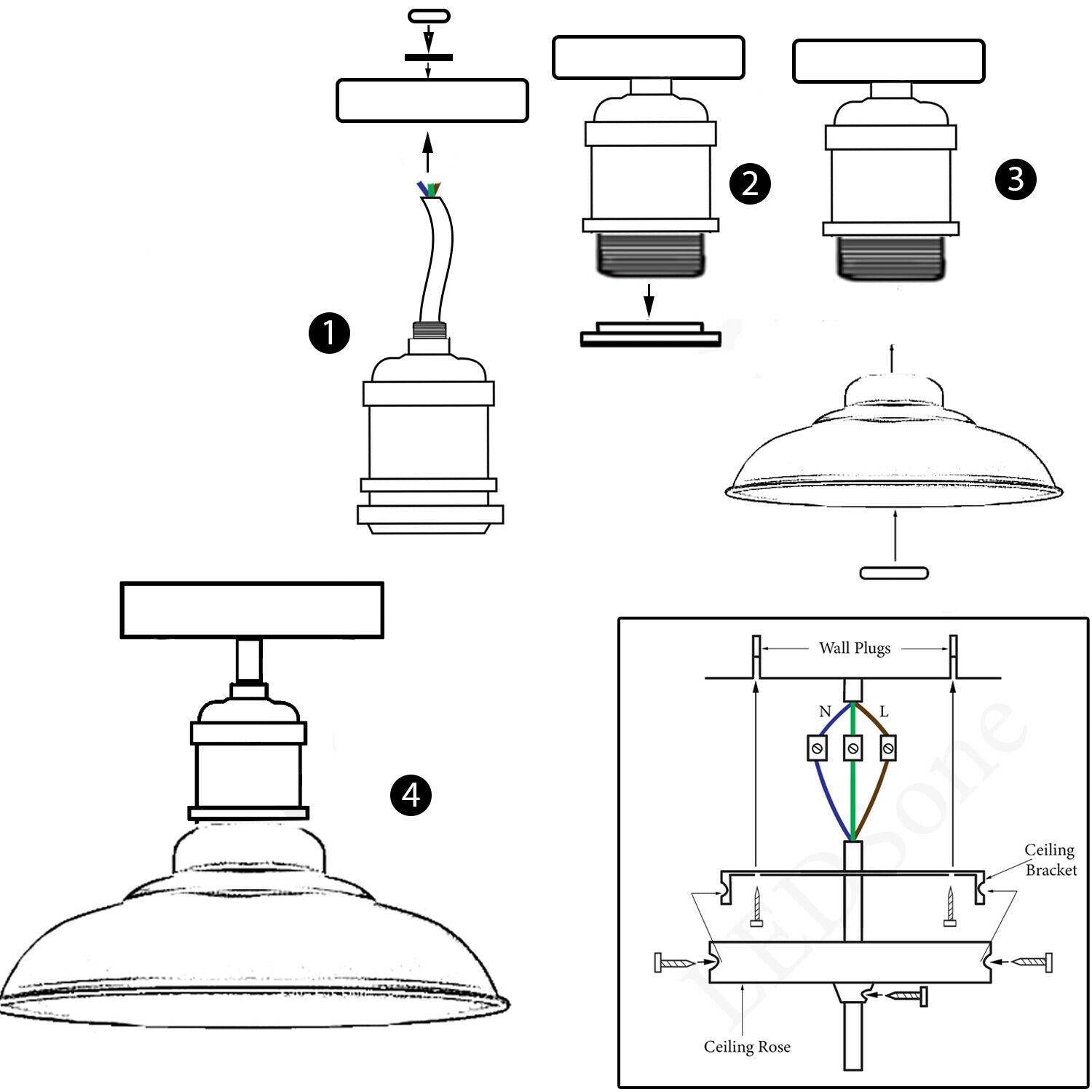 industrial flush mount light description image