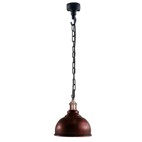 Plafonnier vintage industriel rustique conduit en métal rouge lampe à suspension rétro ~ 1258