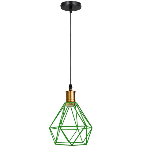 Lampe suspendue moderne en cage de diamant, Cage métallique géométrique ~ 1266