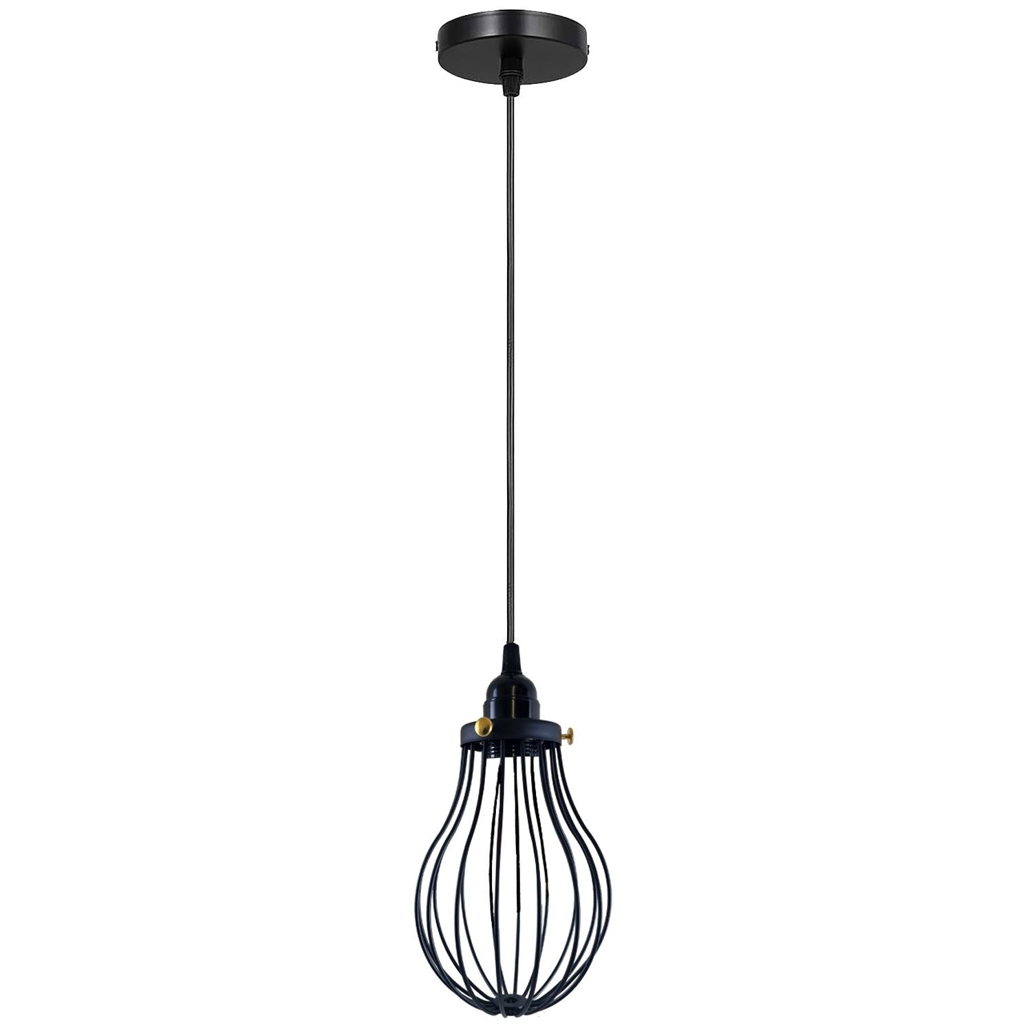 Retro Industrial Black Indoor Hanging Adjustable Pendant Light Big Vase Cage Ceiling Chandelier~3398 - LEDSone UK Ltd