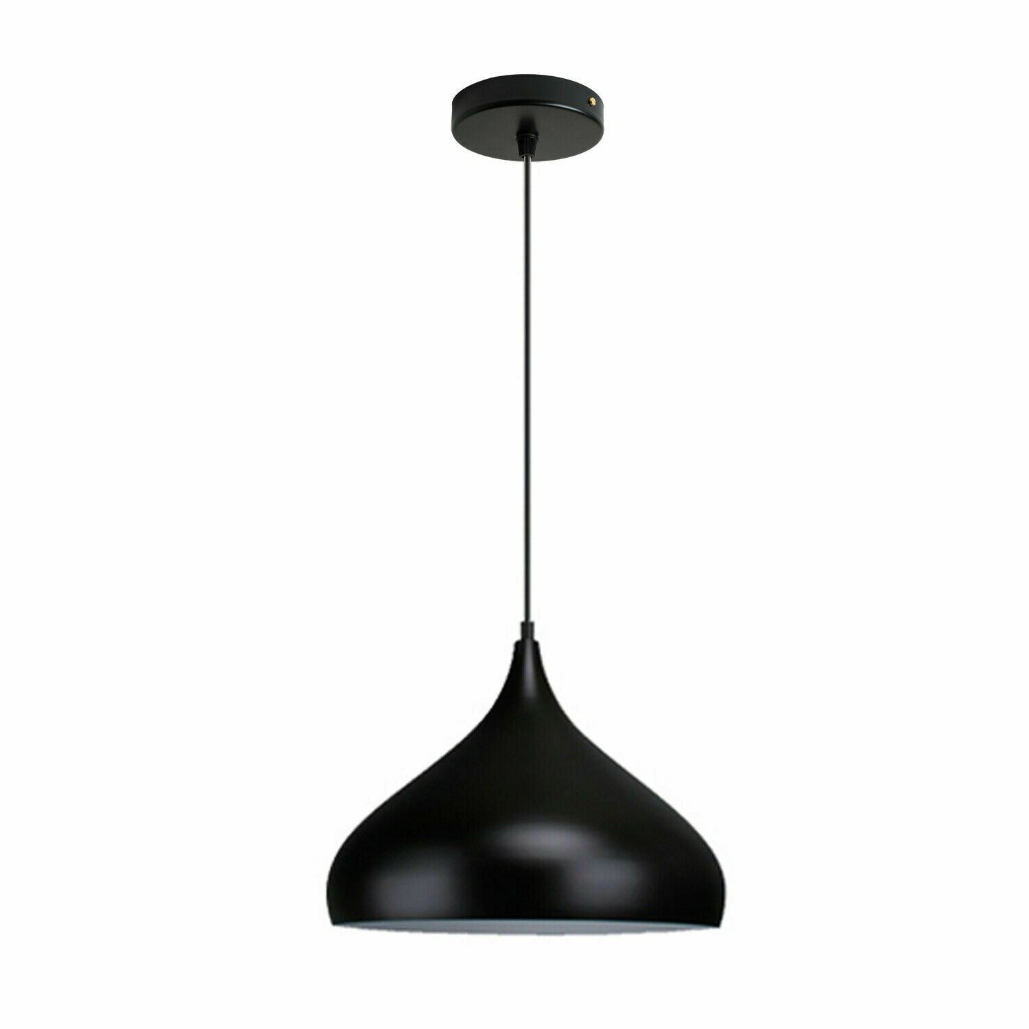 Retro Industrial Black Ceiling Pendant Light Metal Lamp Shade With 95cm Adjustable Cable~1354 - LEDSone UK Ltd