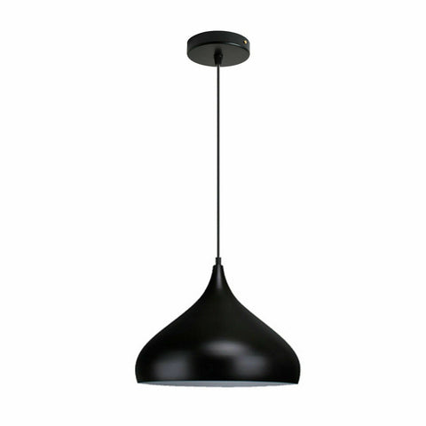 Plafonnier suspendu industriel rétro noir, abat-jour en métal avec câble réglable de 95cm, ~ 1354