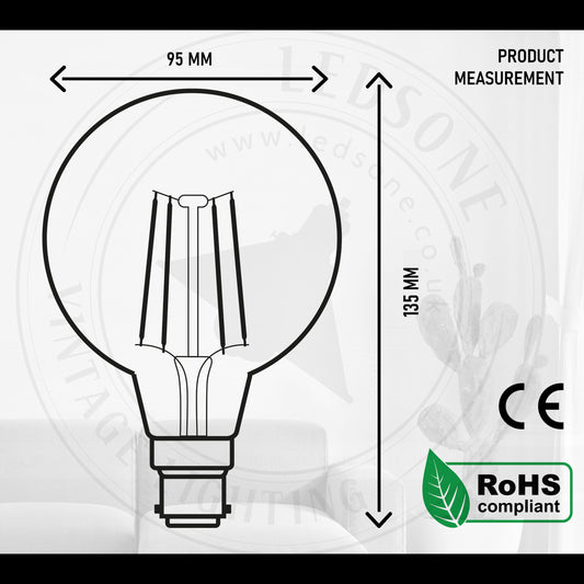 Ampoules rétro LED vintage G95 B22 4W à intensité variable ~ 3086