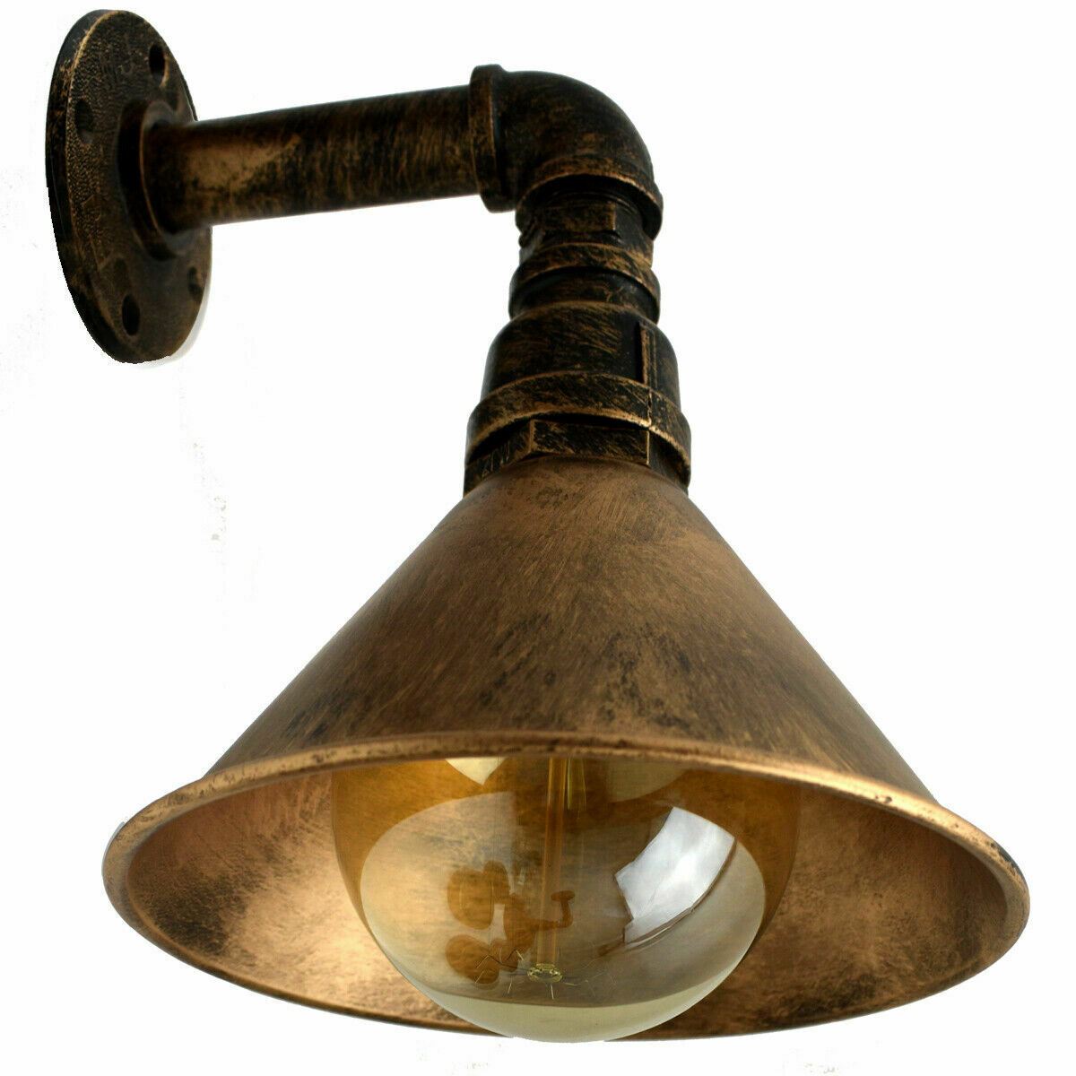 Modern Vintage Wall Mounted Light Sconce Lamp Indoor Fixture Cone Shape Metal Shade~1257 - LEDSone UK Ltd