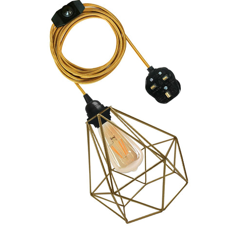 Câble flexible en tissu vintage, prise de lampe suspendue, raccord E27 ~ 3395