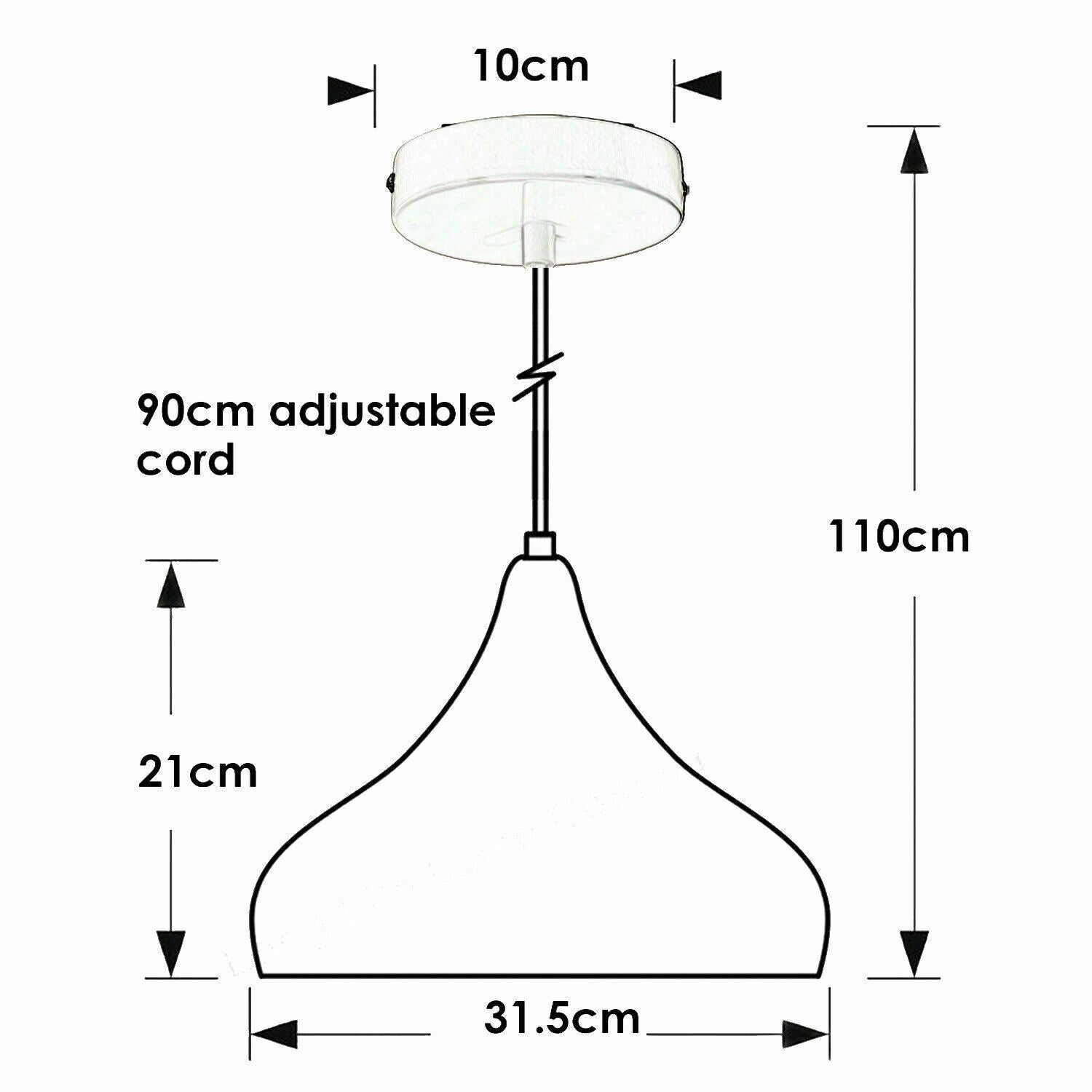 Retro Industrial Black Ceiling Pendant Light Metal Lamp Shade With 95cm Adjustable Cable~1354 - LEDSone UK Ltd