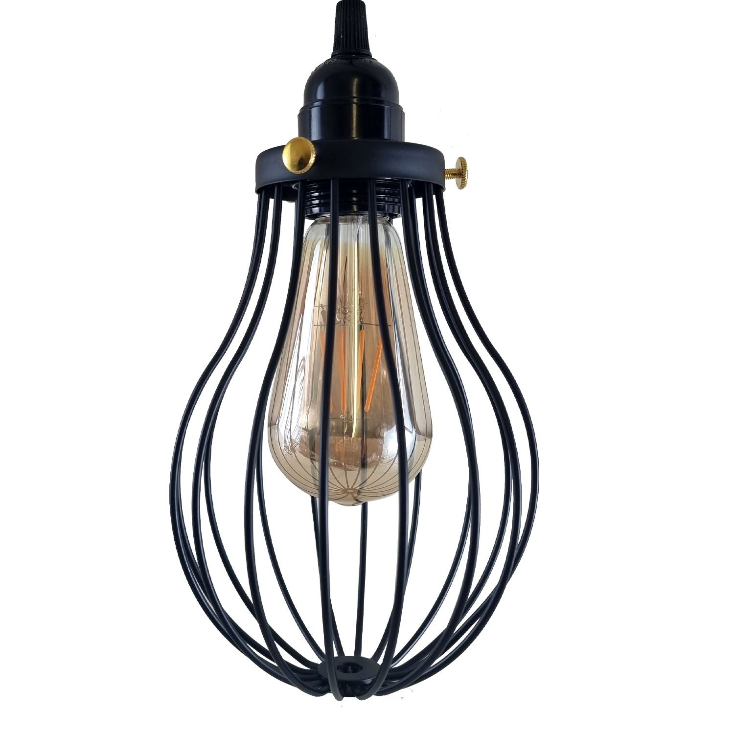 Retro Industrial Black Indoor Hanging Adjustable Pendant Light Big Vase Cage Ceiling Chandelier~3398 - LEDSone UK Ltd