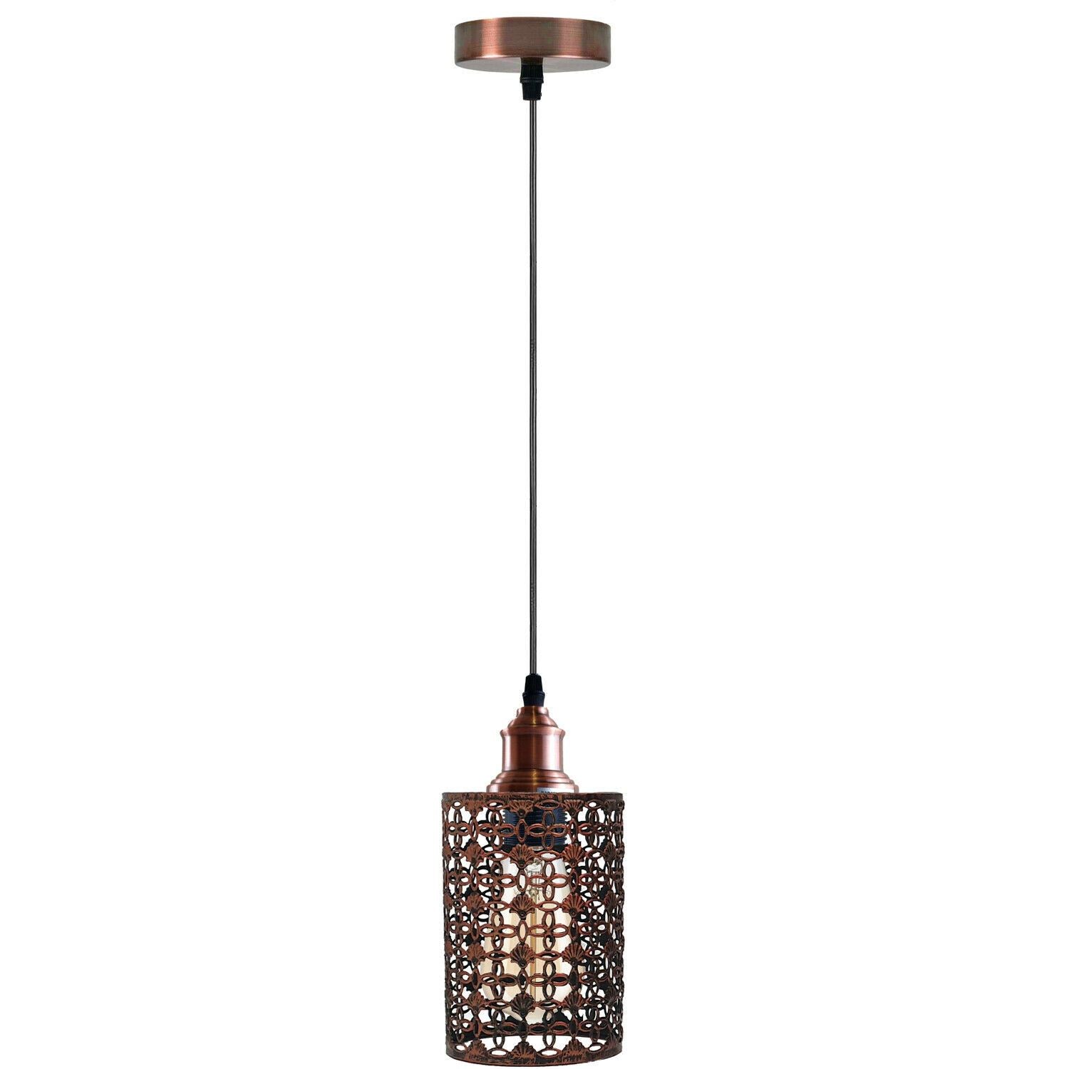 Modern Metal Cage Ceiling Lamp Shade Pendant Light with 95cm Adjustable Cable