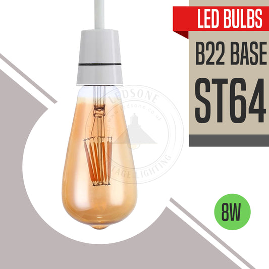 Ampoules à filament LED classiques rétro à baïonnette ST64 8W à intensité variable ~ 3208