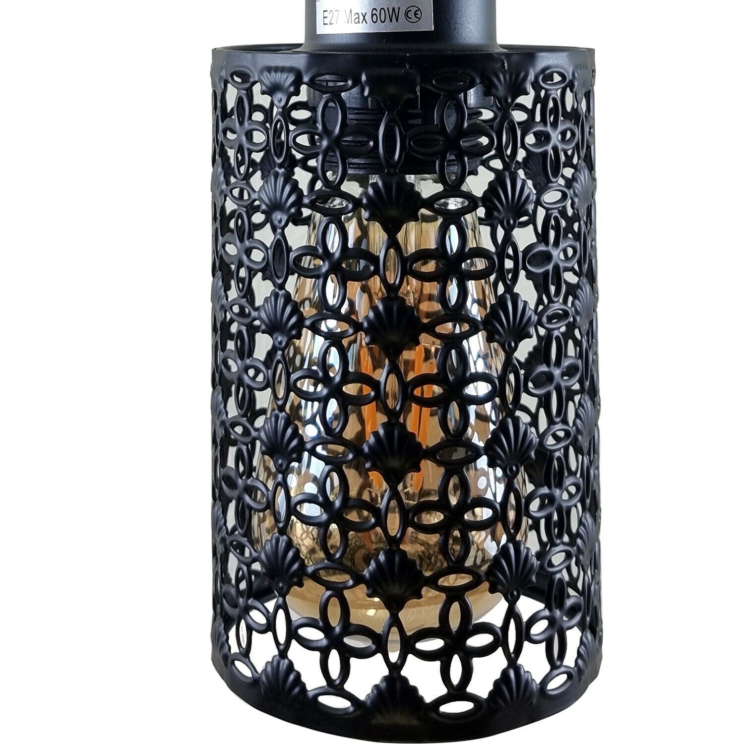 Modern Vintage Industrial Retro Wall Mounted Light Black Sconce with Barrel Cage Lamp Fixture Light UK~1237 - LEDSone UK Ltd