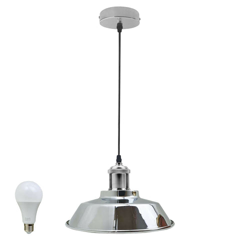 Vintage moderne industriel plafonnier abat-jour suspension rétro Loft Satin Nickel ~ 1322