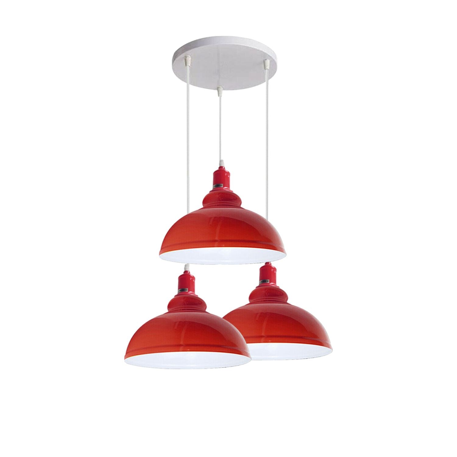 3 Ceiling lamp Pendant Cluster Light Modern Light Fitting Red/Black Lampshades~1356 - LEDSone UK Ltd