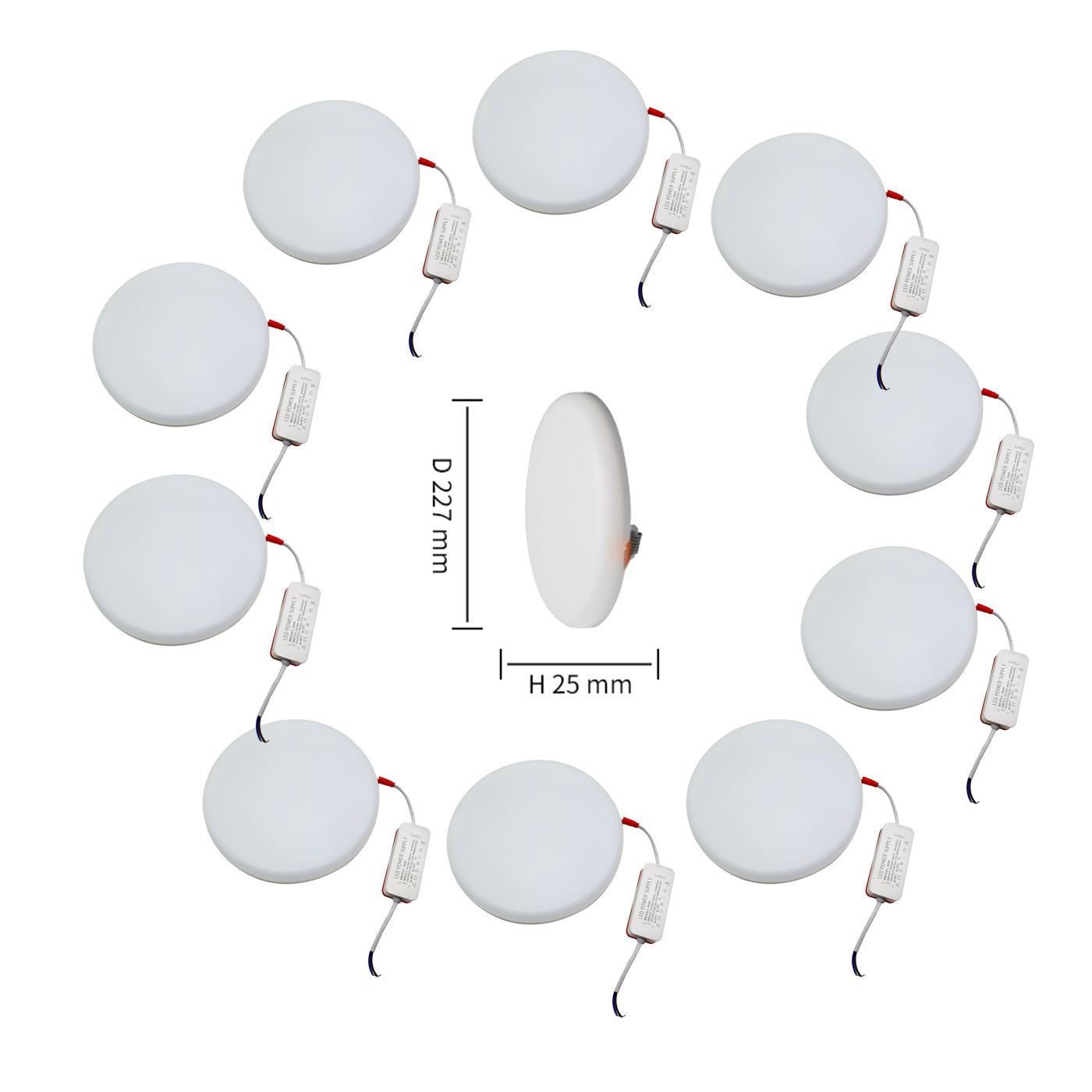 Modern LED Round Recessed Ultra slim Ceiling Flat Panel down Light Cool White Indoor Light~1295 - LEDSone UK Ltd