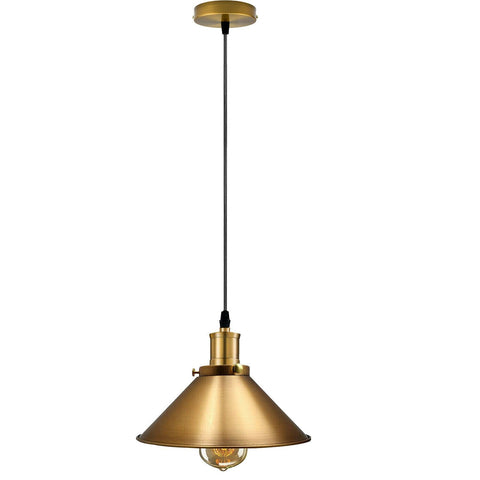 Luminaire suspendu simple en métal de Style industriel moderne, luminaire de plafond en laiton jaune ~ 1262