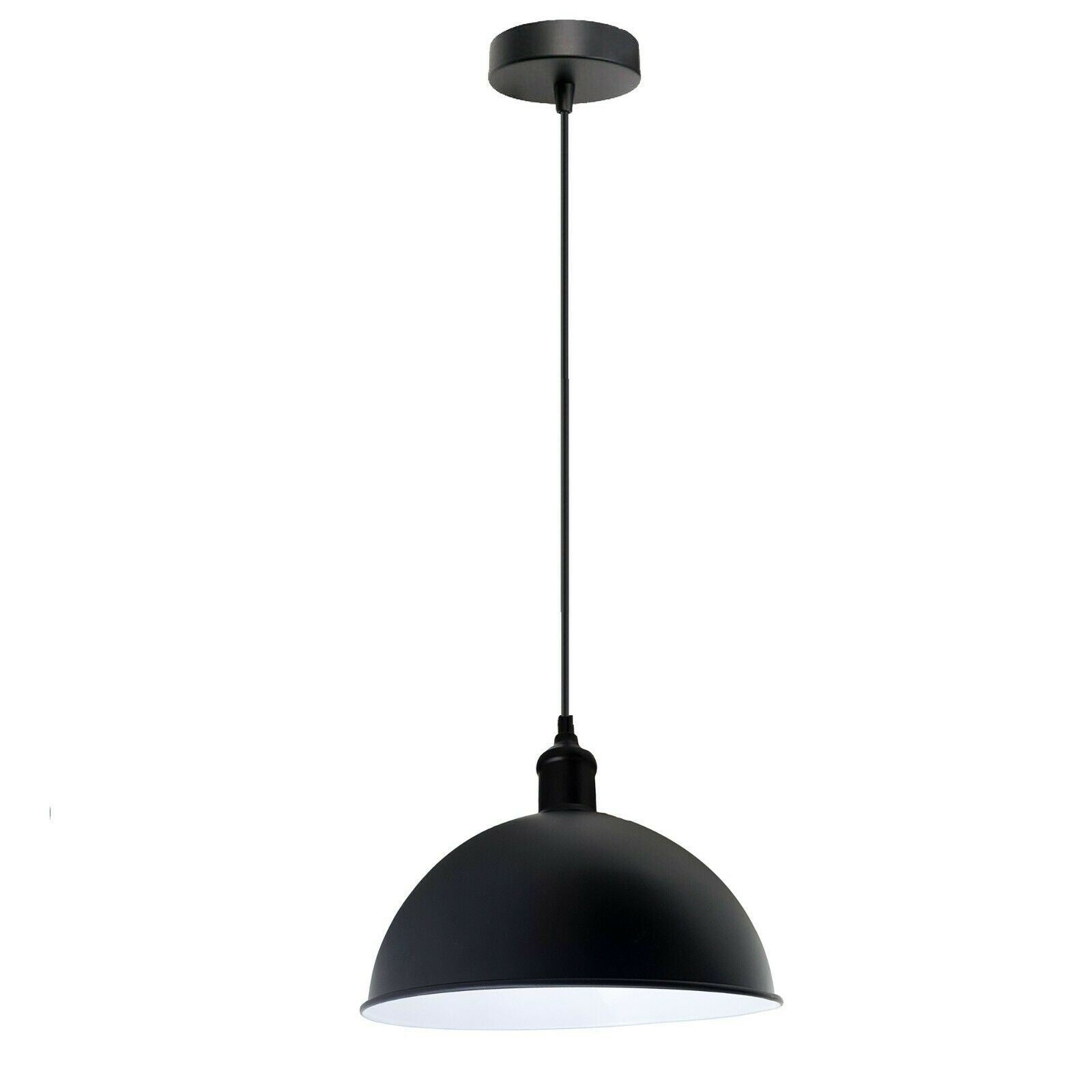 Retro Industrial Black Ceiling Pendant Light Metal Lamp Shade With 95cm Adjustable Cable~1354 - LEDSone UK Ltd