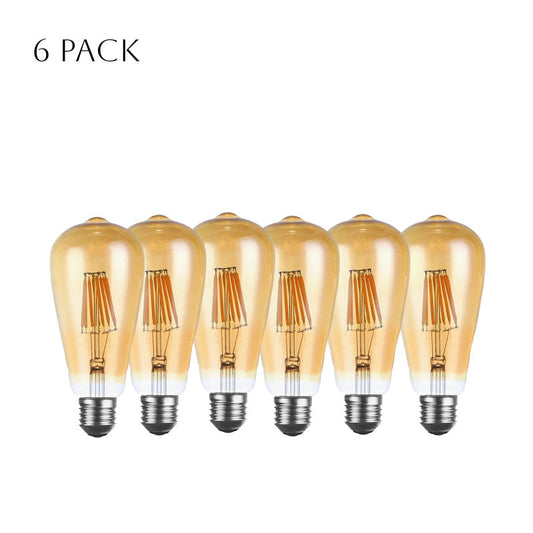 Paquet de 6 ampoules à filament LED classiques rétro ST64 E27 8W à intensité variable ~ 4173
