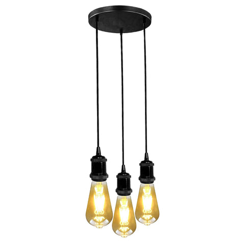 Support de lampe flexible en tissu tressé, pendentif à 3 têtes, raccord ~ ​​3635