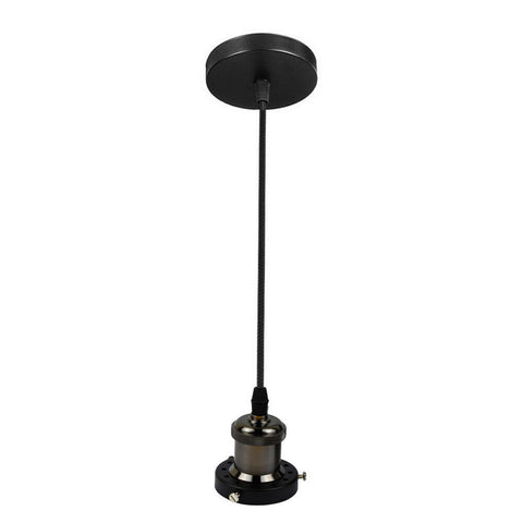 LEDSone Industriel Vintage Noir Suspension Ensemble de Lampes E7 Support avec câble réglable ~ 3259