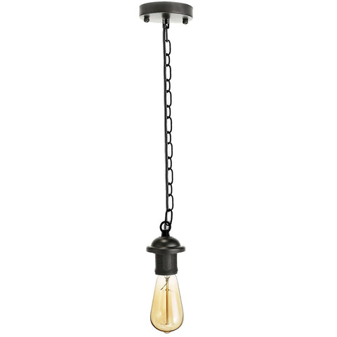 Plafonnier en métal de différentes couleurs, support de lampe parapluie E27, suspension avec chaîne ~ 4037