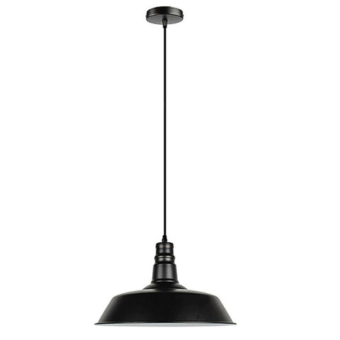 Abat-jour suspendu noir, abat-jour de plafond avec ampoule ~ 1801