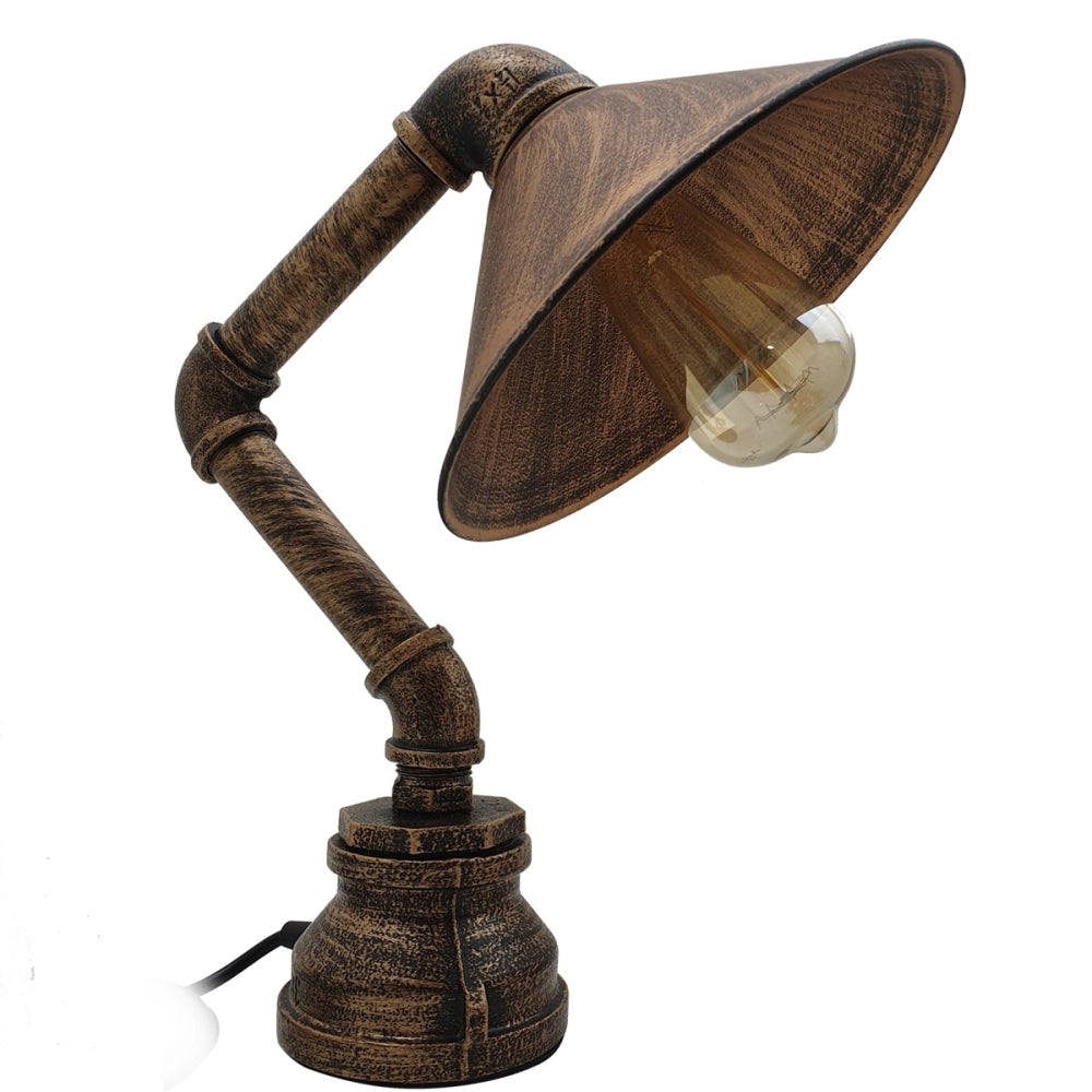 Vintage Industrial Rustic Retro Style Pipe Light Steampunk Desk Table Lamp  Light