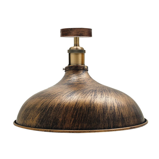 Brushed Copper Modern Vintage Flush Mount Brass