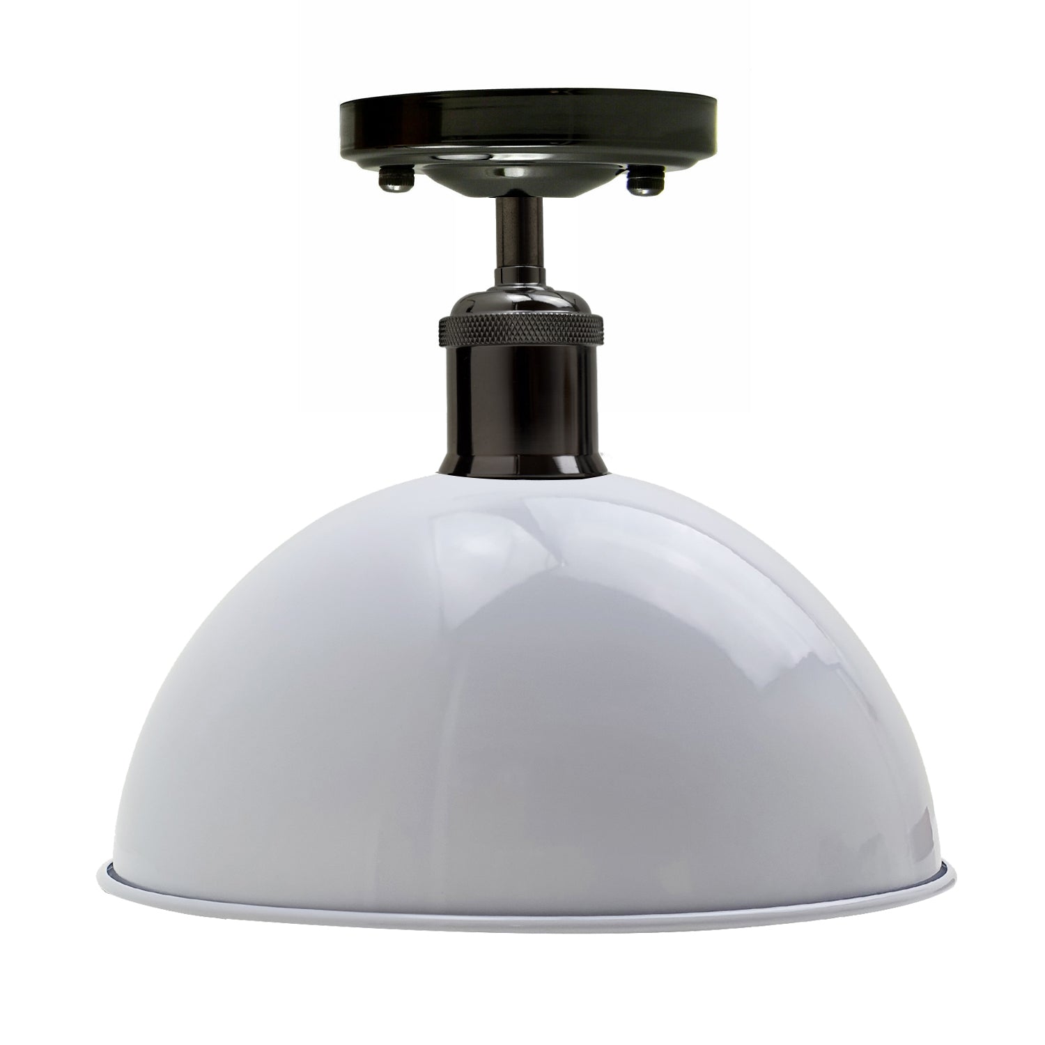 Vintage Industrial Loft Style Metal Ceiling Light Modern White Dome Pendant Lampshade~1639 - LEDSone UK Ltd