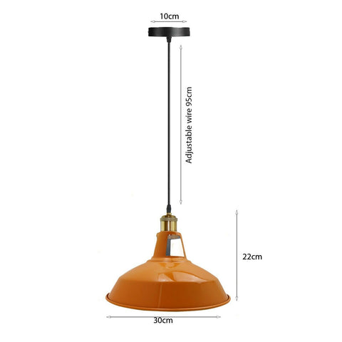 Plafonnier suspendu Vintage et moderne en métal Orange, luminaire d'intérieur avec fil réglable de 95cm, ~ 1271