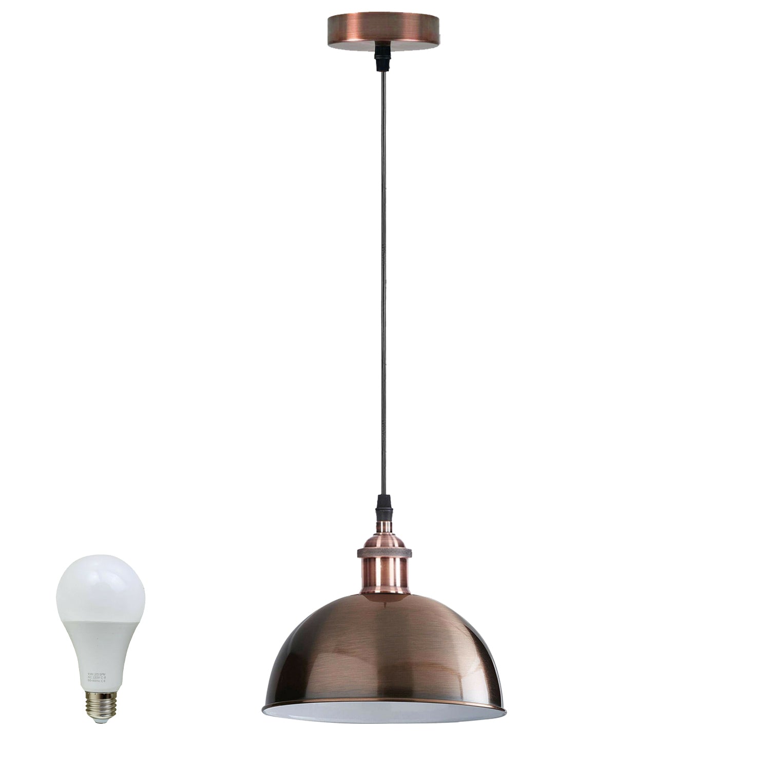 vintage industrial metal retro ceiling pendant light copper shade~1297 - LEDSone UK Ltd