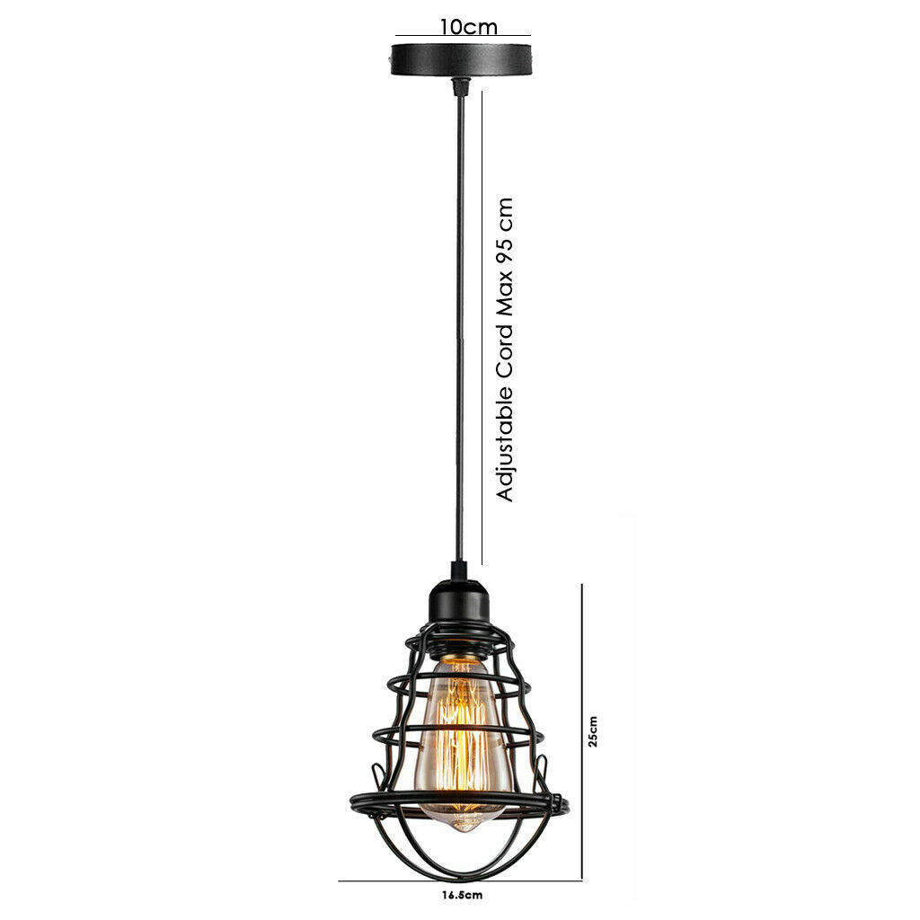 Adjustable black Cage pendant light