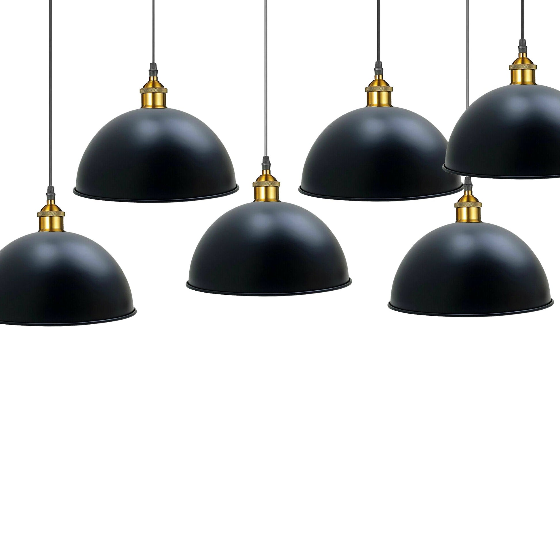 Black Pendant Light over the Kitchen Island 