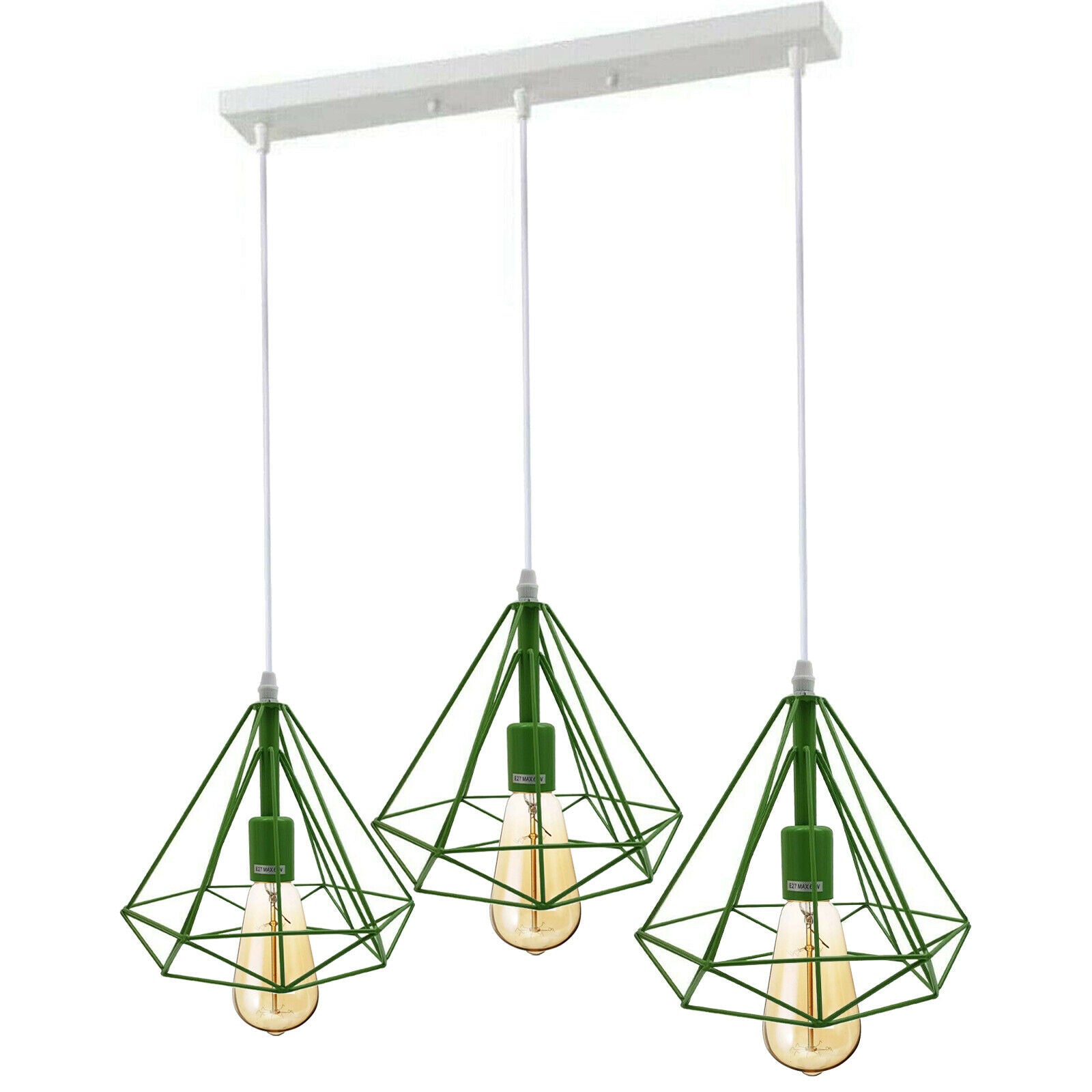 3 Head Green Ceiling Pendant Lights Lampshade~1804 - LEDSone UK Ltd