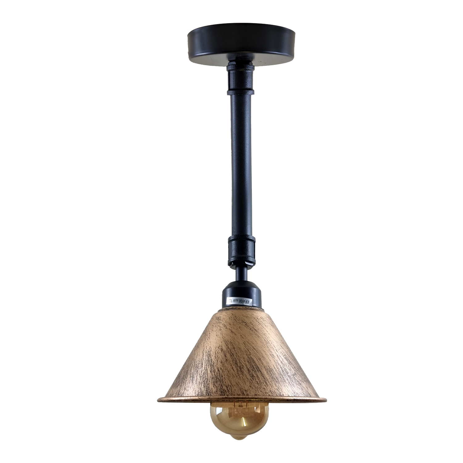 Brushed Copper Metal Lampshade Industrial Retro Lighting Ceiling Light