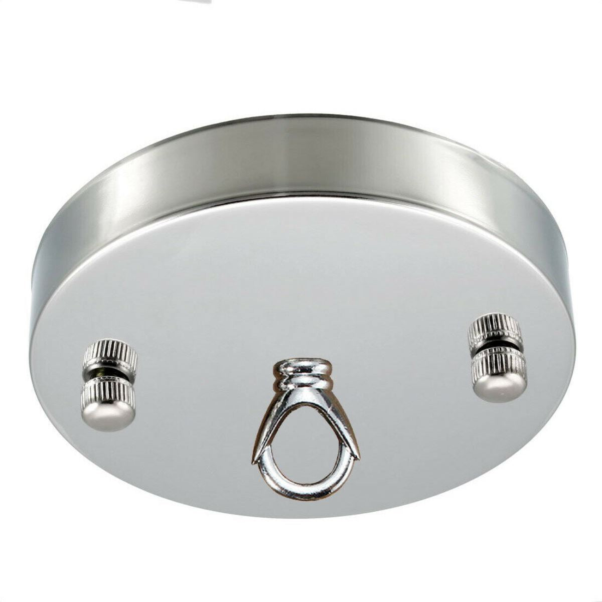 Chrome Color Ceiling Hook Ring Single Point Drop Outlet Plate Perfect for fabric flex cable~2664 - LEDSone UK Ltd