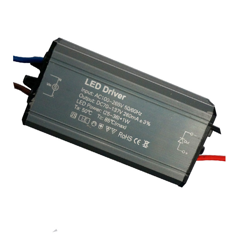 25-36W 280mAmp DC 70V-137V Waterproof Constant Current LED Transformer - Shop for LED lights - Transformers - Lampshades - Holders | LEDSone UK