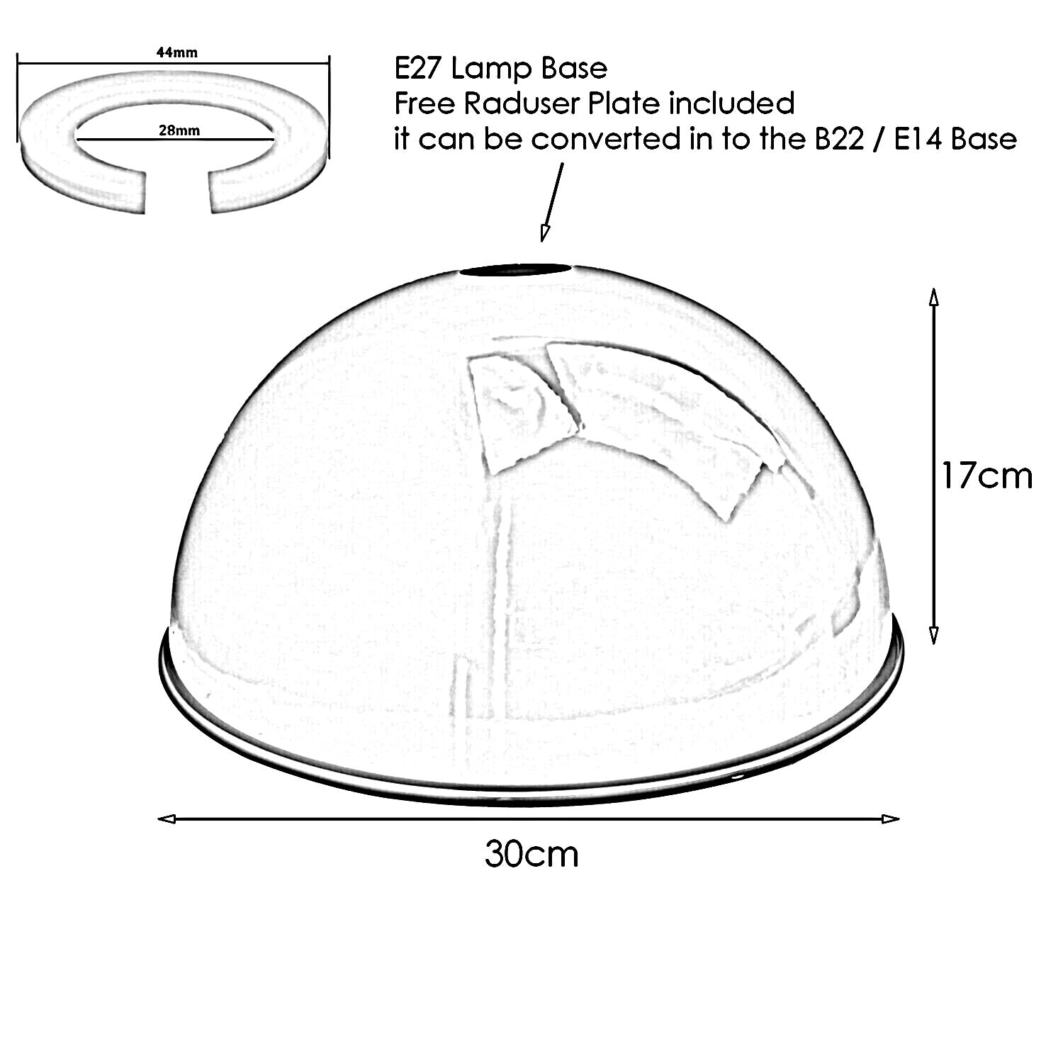 Red Modern Dome Light Shades Easy Fit Ceiling Pendant~1892 - LEDSone UK Ltd