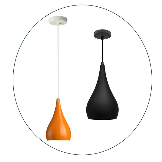 LEDSone industrial vintage Black Orange Adjustable Ceiling Pendant Lights~1592 - LEDSone UK Ltd