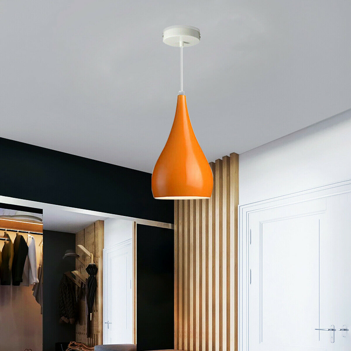 LEDSone industrial vintage Black Orange Adjustable Ceiling Pendant Lights~1592 - LEDSone UK Ltd