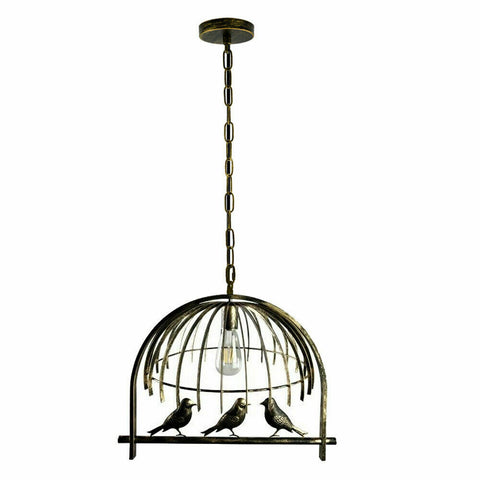 Lustre industriel de plafond de Cage à oiseaux, suspension de Loft avec ampoule gratuite ~ 2256