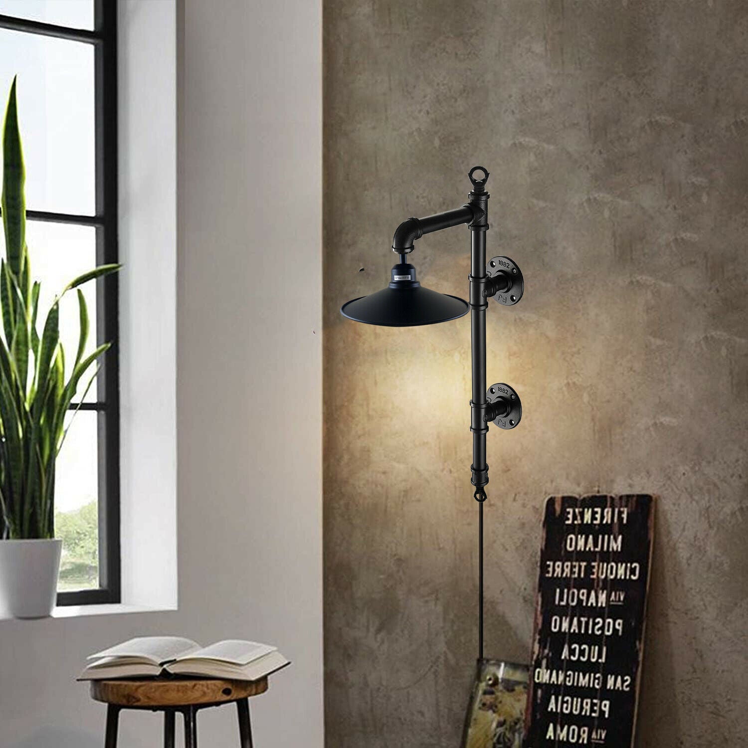 Retro Industrial Farmhouse Rustic Style Light Fitting Pipe Wall Lighting~3405 - LEDSone UK Ltd