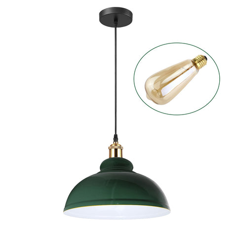 Lampe suspendue rétro à abat-jour industriel Vintage, éclairage de plafond LED pour Restaurant Loft avec ampoule gratuite ~ 2101