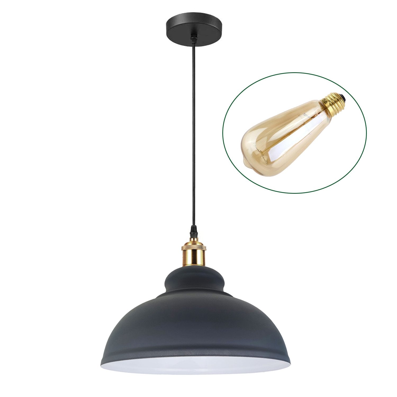 Retro Pendant Light Shade Vintage Industrial Ceiling Lighting LED Restaurant Loft With Free Bulb~2101 - LEDSone UK Ltd