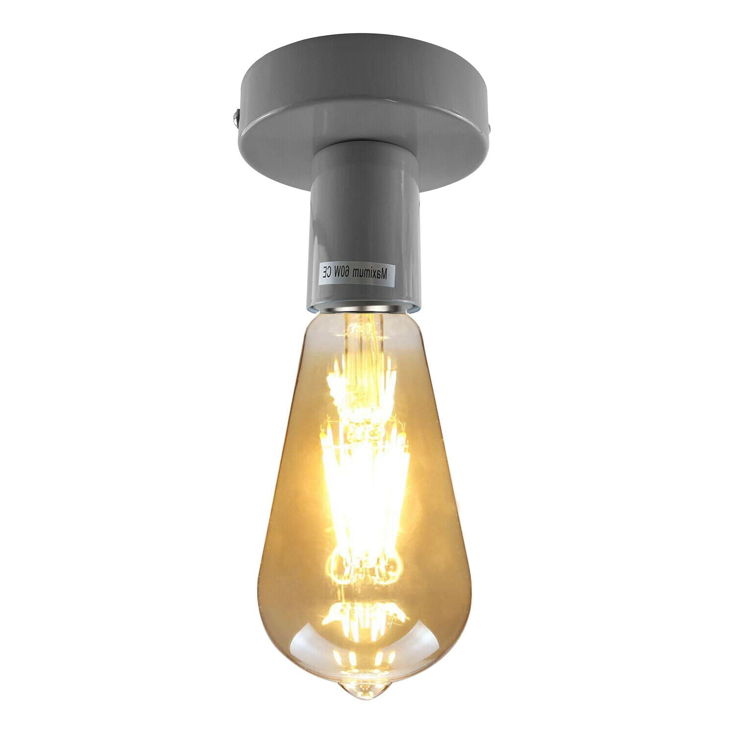 LEDSone industrial vintage Grey Flush Mount Ceiling Light Fitting~1686 - LEDSone UK Ltd