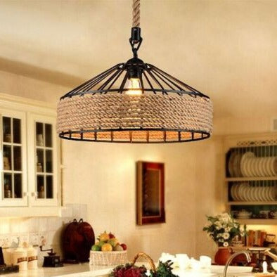 Hanging Lamp Hemp Rope Light Ceiling Pendant Light~1536 - LEDSone UK Ltd