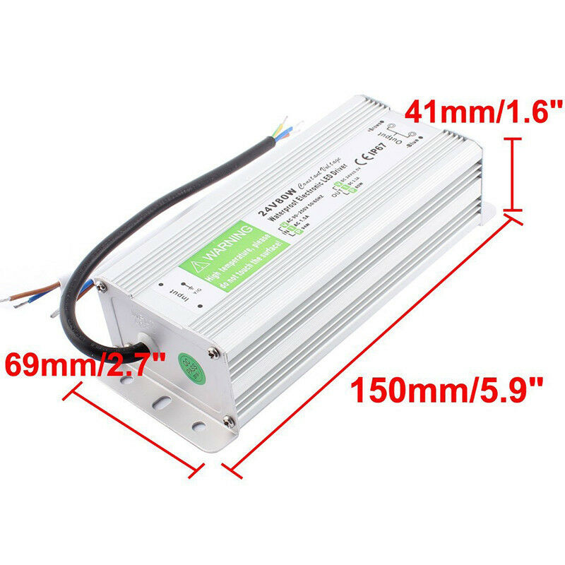 DC24V IP67 80W Waterproof LED Driver Power Supply Transformer~1554 - LEDSone UK Ltd