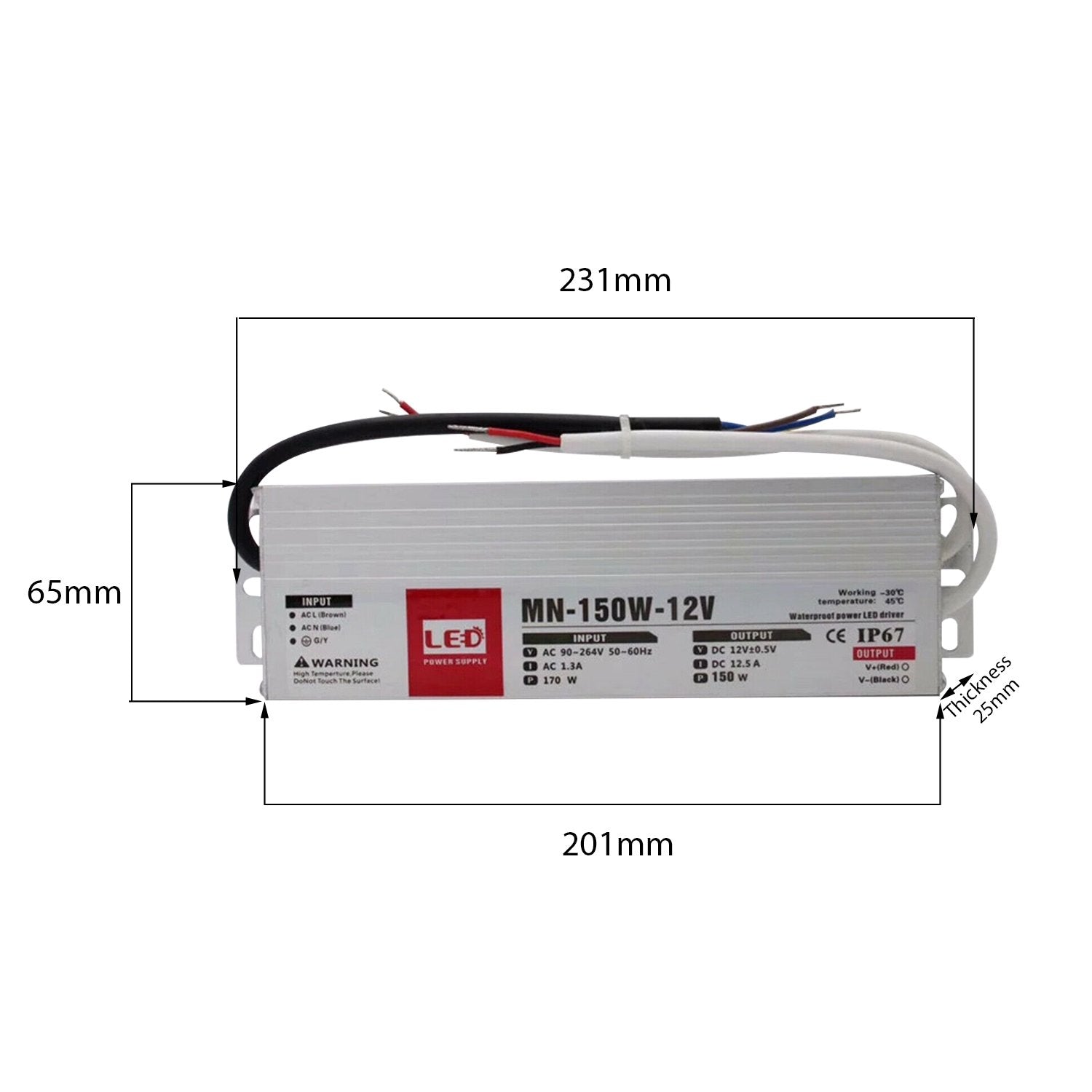 150W LED driver switch power supply transformer IP67 Ultra Slim~2100 - LEDSone UK Ltd