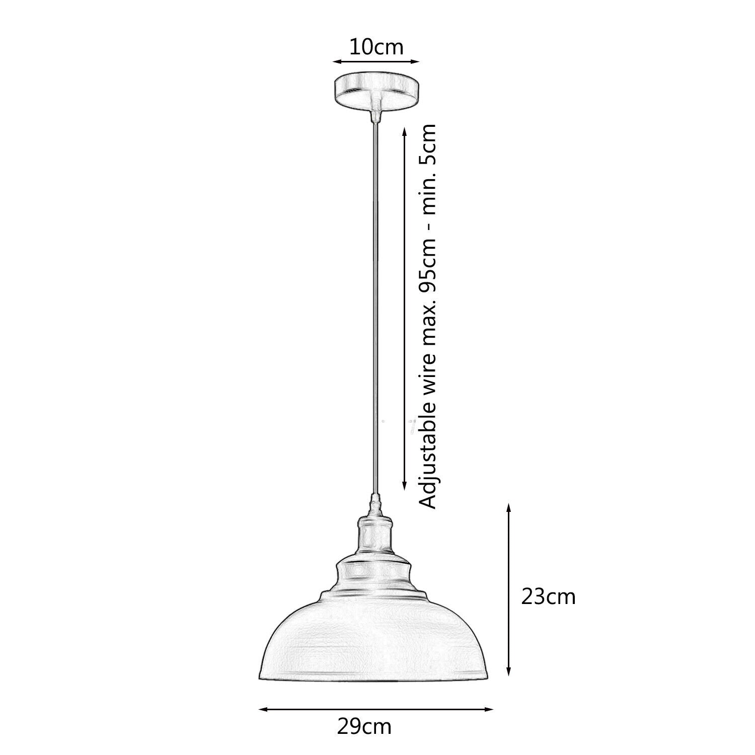 Curvy Black Shade Industrial Hanging Ceiling Lighting~1491 - LEDSone UK Ltd