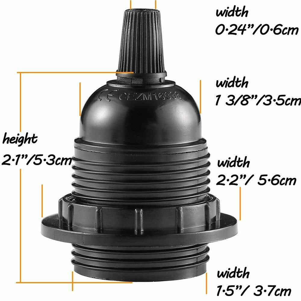 Black Bakelight with thread and without ring Lamp holder~3652 - LEDSone UK Ltd